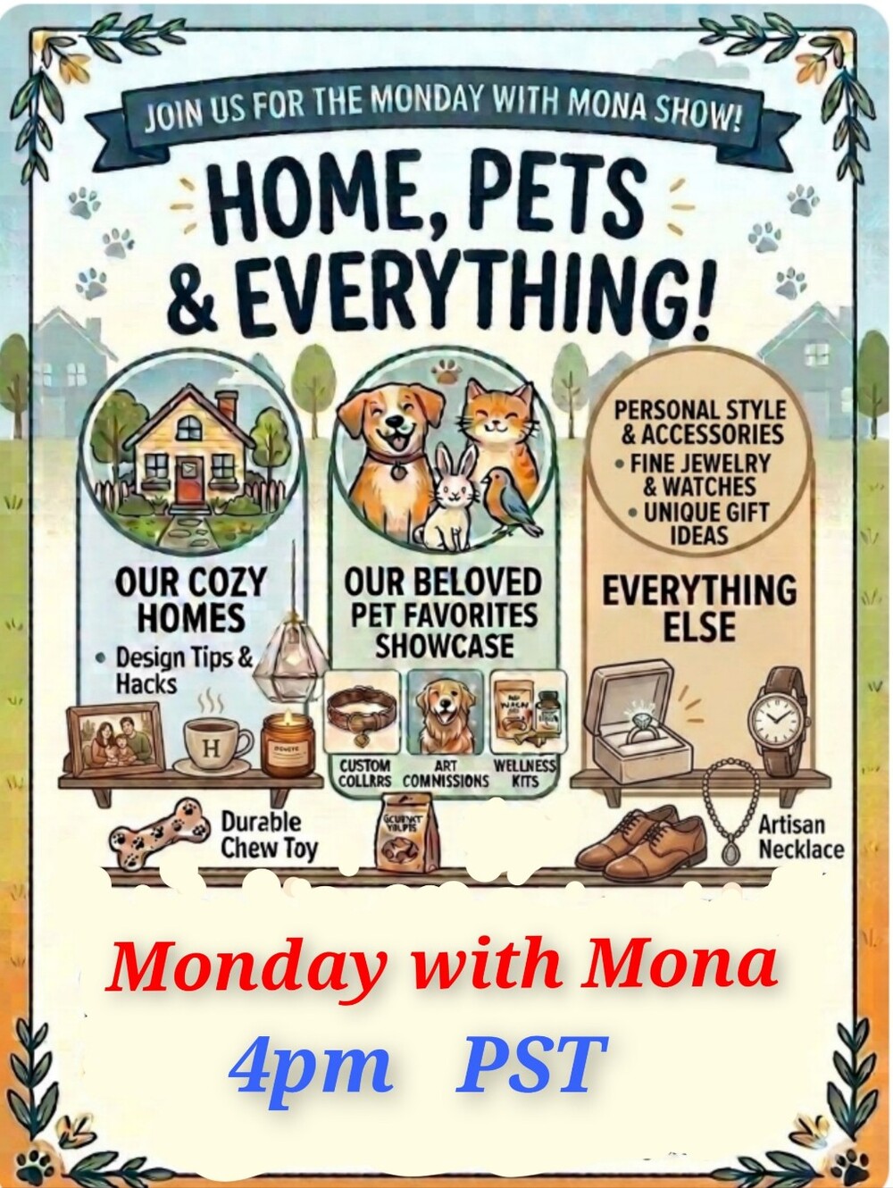 🏠Home, 🐶🐓Pets & More. .  4pm PST. 🎁🪎🍲☕🎩 ...Monday with Mona. . .Tag 2.🚨. - Picture 6 of 6